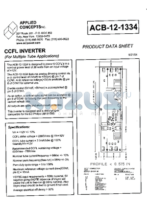 ACB-12-1334 datasheet - CCFL INVERTER