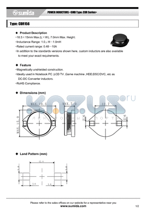 CDR156NP-680LC datasheet - POWER INDUCTORS