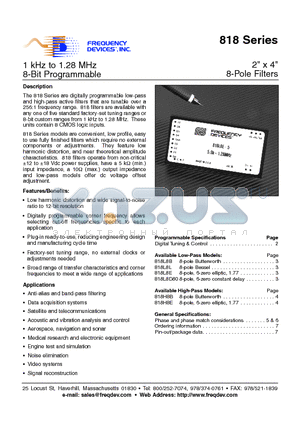 818L8B datasheet - 2 X 4 8-Pole Filters