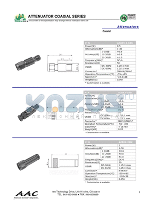 ACBXX-10SN datasheet - ATTENUATOR COAXIAL SERIES