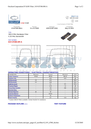 819-IF380.0M-A datasheet - HDR & IMT-2000