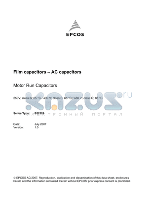 B32328A1106J059 datasheet - Film capacitors - AC capacitors