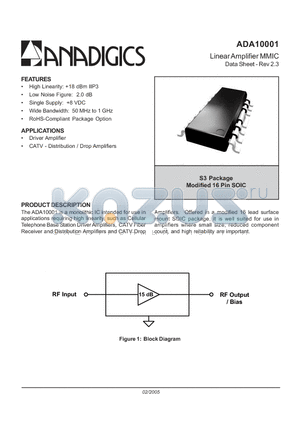 ACD10001RS3P1 datasheet - Linear Amplifier MMIC