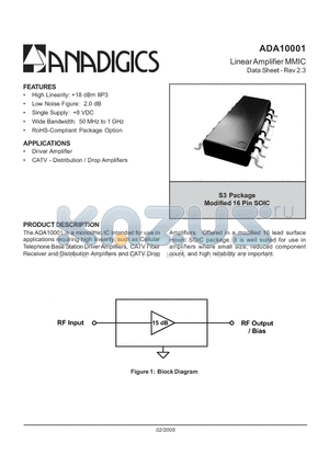 ACD10001S3C datasheet - Linear Amplifier MMIC