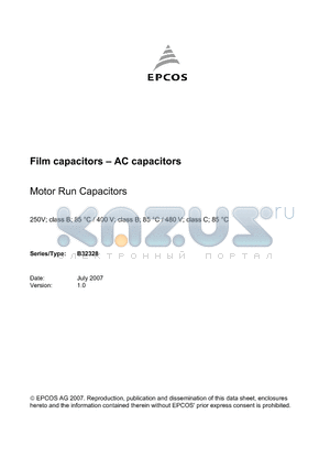 B32328A1155J033 datasheet - Film capacitors - AC capacitors