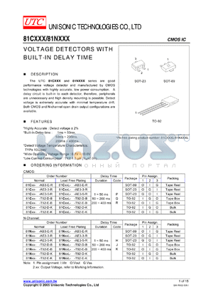 81CXXX datasheet - VOLTAGE DETECTORS WITH BUILT-IN DELAY TIME