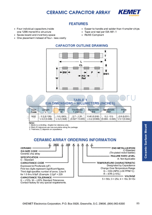 C1632C56112RAC datasheet - CERAMIC CAPACITOR ARRAY