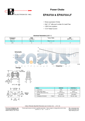 EPA3733-LF datasheet - Power Choke