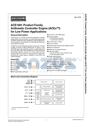 ACE1001LMT8 datasheet - Arithmetic Controller Engine (ACEx) for Low Power Applications