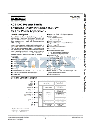 ACE12022B datasheet - Arithmetic Controller Engine (ACEx) for Low Power Applications