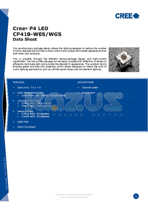 CP41B-WGS-CN0P0134 datasheet - P4 LED