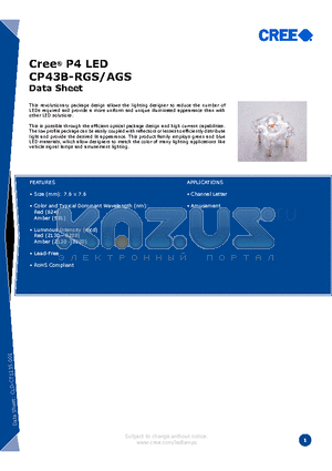 CP43B-RGS-CW0Y0AA4 datasheet - P4 LED