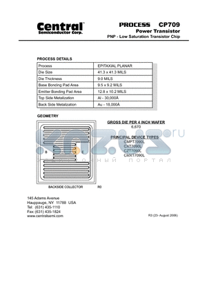 CP709_06 datasheet - Power Transistor PNP - Low Saturation Transistor Chip