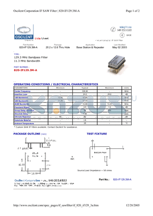 820-IF129.3M-A datasheet - Base Station & Repeater