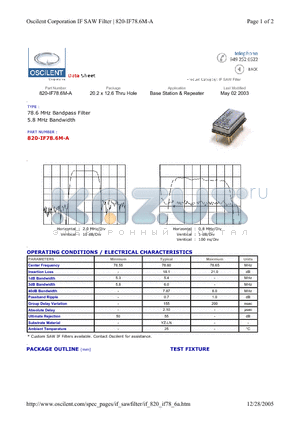820-IF78.6M-A datasheet - Base Station & Repeater
