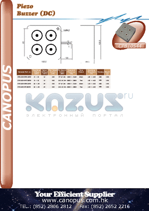 CPB10544IM15BW datasheet - Piezo Buzzer (DC)