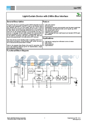 EPC100-CSP10 datasheet - Light-Curtain Device with 2-Wire Bus Interface