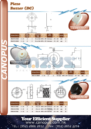 CPB3626HC30BG datasheet - Piezo Buzzer (DC)