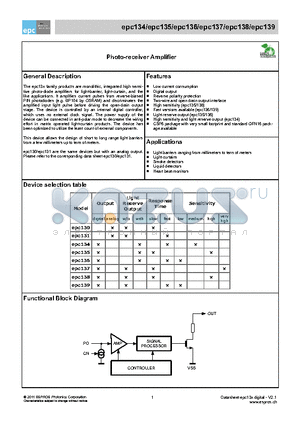EPC135 datasheet - Photo-receiver Amplifier
