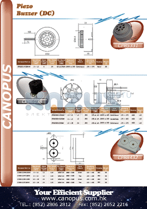 CPB6038HC28BW datasheet - Piezo Buzzer (DC)