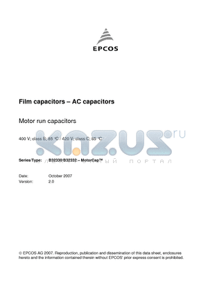 B32330B4805J060 datasheet - Film capacitors - AC capacitors