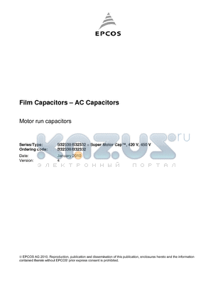 B32330I5105J052_1 datasheet - Film Capacitors - AC Capacitors