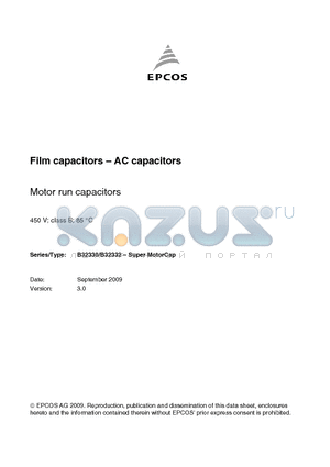 B32330I5105J062 datasheet - Film capacitors - AC capacitors