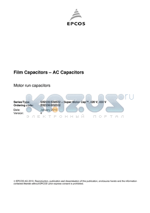 B32330I5105J572 datasheet - Film Capacitors - AC Capacitors