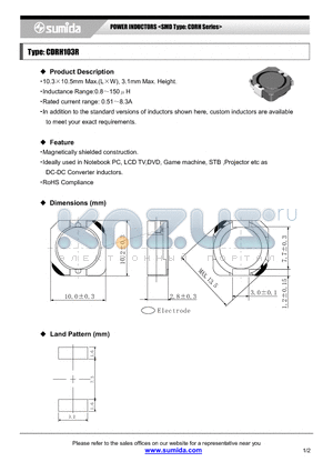 CDRH103RNP-4R7N datasheet - POWER INDUCTORS