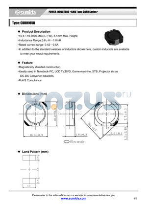 CDRH105RNP-120N datasheet - POWER INDUCTORS