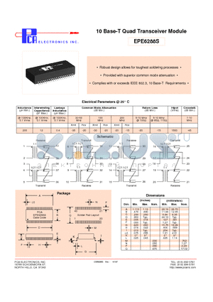 EPE6288S datasheet - 10 Base-T Quad Transceiver Module