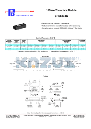 EPE6334G datasheet - 10Base-T Interface Module