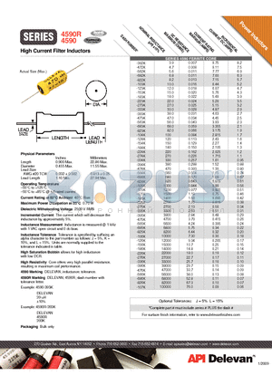 4590R datasheet - High Current Filter Inductors