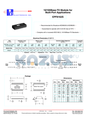 EPF8162S datasheet - 10/100Base-TX Module for Multi-Port Applications