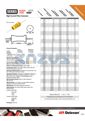 4590R-564K datasheet - High Current Filter Inductors