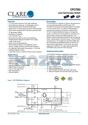 CPC7593MCTR datasheet - Line Card Access Switch