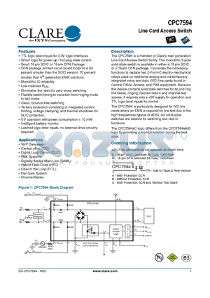 CPC7594BCTR datasheet - Line Card Access Switch