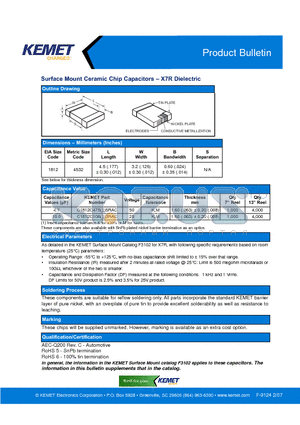 C1812C4755RAC datasheet - Surface Mount Ceramic Chip Capacitors - X7R Dielectric