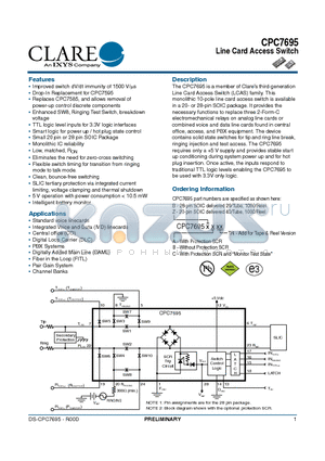 CPC7695ZATR datasheet - Line Card Access Switch