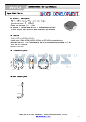 CDRH12D43RNP-221M datasheet - POWER INDUCTORS