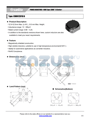 CDRH12D78/ANP-271M datasheet - POWER INDUCTORS