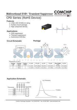 CPD1E36V datasheet - Bidirectional ESD / Transient Suppressor