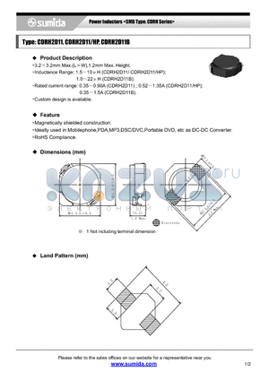 CDRH2D11BNP-150NB datasheet - Power Inductors