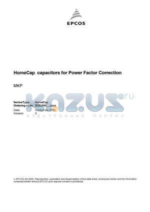 B32340C4106J000 datasheet - HomeCap capacitors for Power Factor Correction