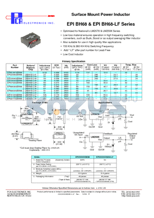 EPI330402BH68 datasheet - Surface Mount Power Inductor