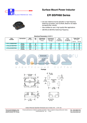 EPI3L2243BSPH68 datasheet - Surface Mount Power Inductor