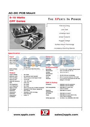 CPF10US15 datasheet - AC-DC PCB Mount