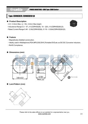 CDRH3D28/LDNP-181N datasheet - POWER INDUCTORS