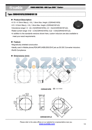 CDRH4D16FB/NP-1R3N datasheet - POWER INDUCTORS