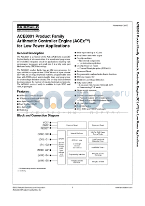 ACE8001MT8 datasheet - ACE8001 Product Family Arithmetic Controller Engine (ACEx) for Low Power Applications
